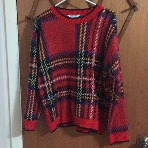 Red plaid sweater